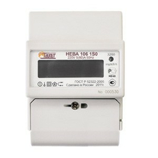 Счетчик электроэнергии однофазный однотарифный НЕВА106 1SO 1,0 5-60А 220В DIN ЖКИ 1171285 Тайпит