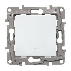 Выключатель одноклавишный Etika с подсветкой белый 672203 Legrand