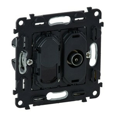 Розетка RJ45+TV компьют+телевиз "звезда" Valena LIFE/ALLURE IN'MATIC скрытой установки cat.6 UTP механизм серый 753055 Legrand