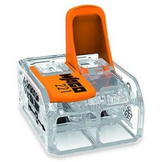 Клемма для 2 проводников универсальная с рычагом, прозрачная 0,5 - 6,0 мм. (50 шт) 221-612 WAGO