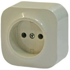 Розетка одноместная 2К 16А без шторок открытой установки бежевый Quteo 782240 Legrand