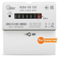 Счетчик электроэнергии однофазный однотарифный НЕВА103 1SO 1,0 5-60А 220В DIN ОУ 6121129 Тайпит