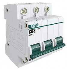 Автоматический выключатель модульный DeKraft ВА-101 3п 40А C 4,5кA (11082DEK)