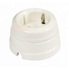 Розетка с з/к двухполюсн. с рамкой 16А 250В белая, фарфор уп.6шт. GE70301-01 Greenel