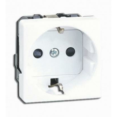 Connect Розетка белый одноместная с ЗК Schuko, 16А 250В, 45х45мм, винтовые клеммы K01-9 Simon