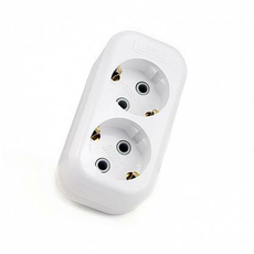 Колодка розеточная У2-Е 2 гнезда/розетки c заземление LUX