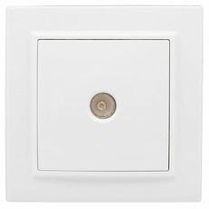 Розетка TV телевизионная Минск скрытой установки 75Ом 5-862МГц в сборе белый ERA00-027-10 EKF