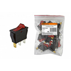 Клавишный переключатель YL-202-03 черный корпус красная клавиша 2 пол 1з TDM SQ0703-0025