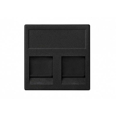 Simon Connect графит Адаптер информационной розетки 2ХRJ45 CJ545U, CJ546U со шторками 45х45ммKB76-14