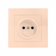 Розетка одинарная Валенсия скрытой установки без заземления со шторками 10А в сборе кремовый EWR10-022-20 EKF PROxima