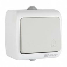 Кнопка звонка одноклавишная Мурманск открытой установки IP54 10А серый EFZ10-026-30-54 EKF