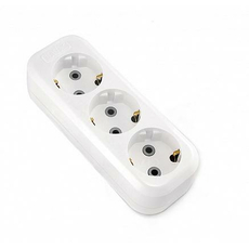 Колодка розеточная У3-Е трехместная розетка с заземлением LUX