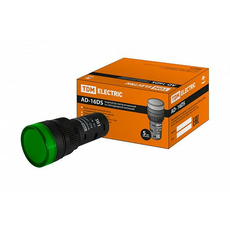 Лампа AD-16DS светодиодная матрица d16мм зеленый 230В АС SQ0702-0073 TDM