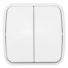 Выключатель двухклавишный Минск открытой установки 10А белый EGV10-023-10 EKF