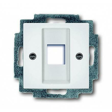 Плата центральная (накладка) для коммуникационных розеток 0210, 0211 и 0219, без лапок, серия Basic 55, цвет альпийский белый 1753-0-0213 ABB