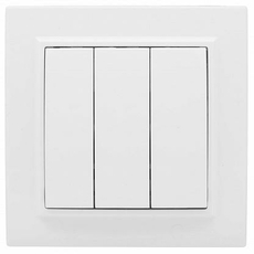 Выключатель трехклавишный Минск скрытой установки 10А белый ERV10-024-10 EKF