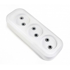 Колодка розеточная У3-О трехместная розетка без заземления LUX