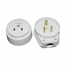 Розетка РШ/ВШ 32А (белая) 1 фазн О/У (СЭ РВШ 32-002/220) 2-хпол с з/з латконт "Свет СПб"