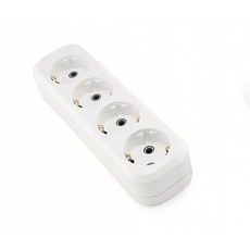 Колодка розеточная У4-Е четырехместная розетка с заземлением LUX