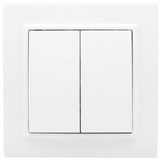 Выключатель двухклавишный Минск скрытой установки 10А белый ERV10-023-10 EKF