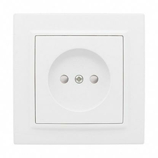 Розетка одинарная Минск скрытой установки без заземления со шторками 10А в сборе белый ERR10-022-100 EKF