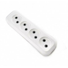 Колодка розеточная У4-О 4 гнезда/розетки без заземления LUX