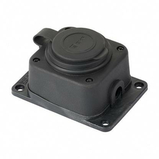 Розетка настенная одноместная с защитной крышкой каучуковая 230В 2P+PE 16A IP44 RPS-014-16-230-44-r EKF PRO