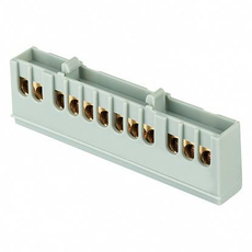 Шина "L" (фаза) 12 отверстий 6х9 мм на DIN-рейку изолированный корпус (серый) PROxima sn0-63-12-is EKF