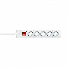 Фильтр сетевой 5 гнезд с выкл. с заземлением 10А/2,2кВт 1,5 м со шторками белый 32574 1 Duwi