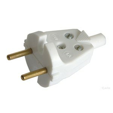 Вилка штепс белая/черная двухполюсная В6-001(В6-215) БелТиЗ