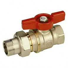 Кран шаровой латунный со сгоном 3/4" ВР/НР DADO полный проход бабочка R919X005 Giacomini