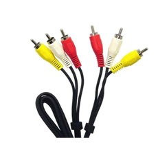 Шнур Rexant 3 RCA - 3 RCA, 10 м, черный