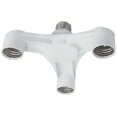 Ecola base Переходник с цоколя Е27 на 3хЕ27 Широкий Белый /A7T37WEAY/ Ecola