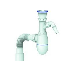 Сифон для кухни 1.1/2"х40 (неравеющий .выпуск, отвод для стиральных машин) с универсальной гофротрубой 40х40/50 B320V Unicorn