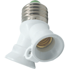 Ecola base Переходник с цоколя Е27 на 2хЕ14 Белый /A7T24WEAY/ Ecola