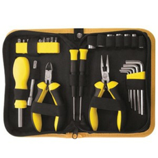 Набор инструмента 29 шт (отвертки, биты, ключи HEX, пассатижи), желто-черный, FIT 65137