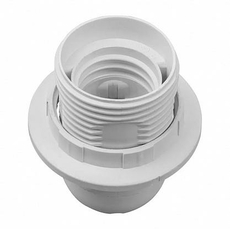 Патрон Е27 с кольцом, термостойкий пластик, белый, 24626 8 REV