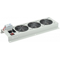 ITK Вентиляторная панель с выключателем и термостатом 3 модуля серая FM35-32M IEK