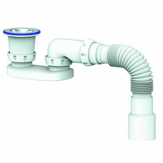 Сифон для душевого поддона регулируемый плоский 1.1/2"х40 (нерж.вып) G22 Юникорн c унив.г.т.