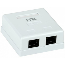 ITK Настенная информационная розетка RJ-45, кат.6, 2 порта CS2-1C6U-22 IEK