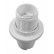 Патрон Е14 с кольцом, термостойкий пластик, белый, 24622 0 REV