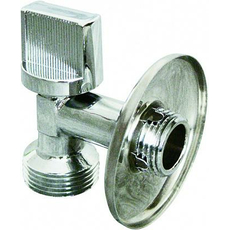 Кран шаровой латунный угловой 1/2"х3/4" НР/НР для подключения сантехнических приборов флажок хром 01331 AQUALINK