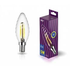 Лампа светодиодная 5Вт Е14 TC37 2700К 515Лм прозрачная 230В свеча витая Filament филаментная DECO Premium 32430 0 REV