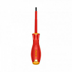 Отвертка шлицевая диэлектрическая SL 4.0*100мм; Cr-V; (VDE до 1000В) INGCO INDUSTRIAL HISD814100