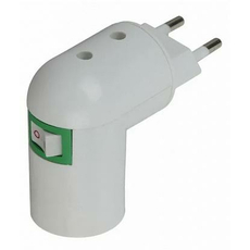 Переходник вилка-Е27 с выключателем, белый, 24639 8 REV