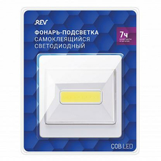 Фонарь светодиодный подсветка Pushlight, COB 3 Вт, бат. 3xAAA, "накладной выключатель" 29103 9 REV