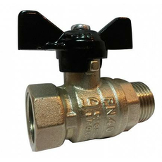 Кран шаровой латунный 3/4" ВР/НР бабочка LD Pride