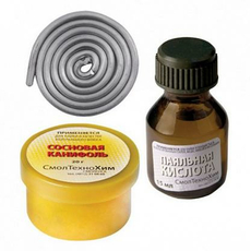 Припой ПОС-61-10гр, канифоль-20гр, кислота паяльная-15мл НАБОР ПАЯЛЬНЫЙ FIT 60621