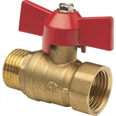 Кран шаровой латунный 1/2" ВР/НР 11Б27п1 бабочка 04776 AQUALINK