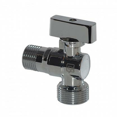 Кран шаровой латунный угловой 1/2"х3/4" НР/НР для подключения с/т приборов с отражателем